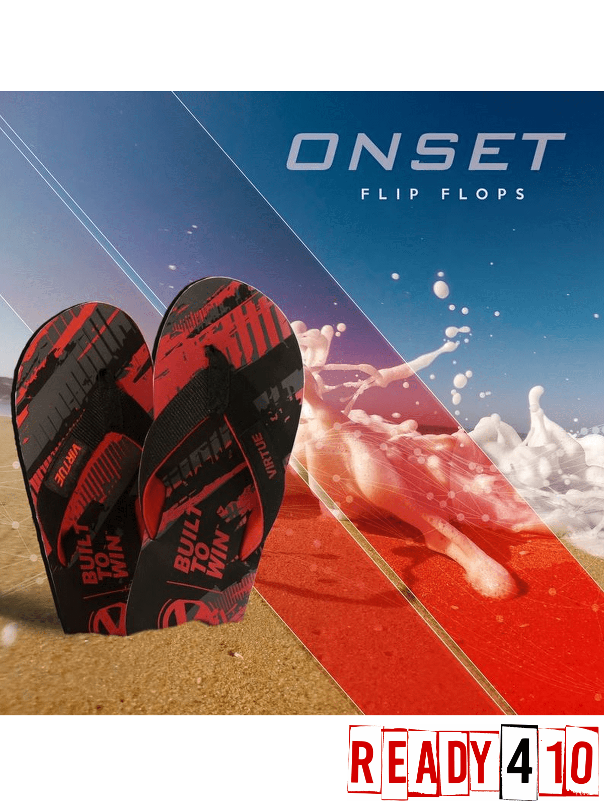 Virtue Onset Flip Flops - Graphic Red - Lifestyle